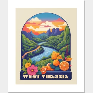 West Virginia Vintage Design Posters and Art